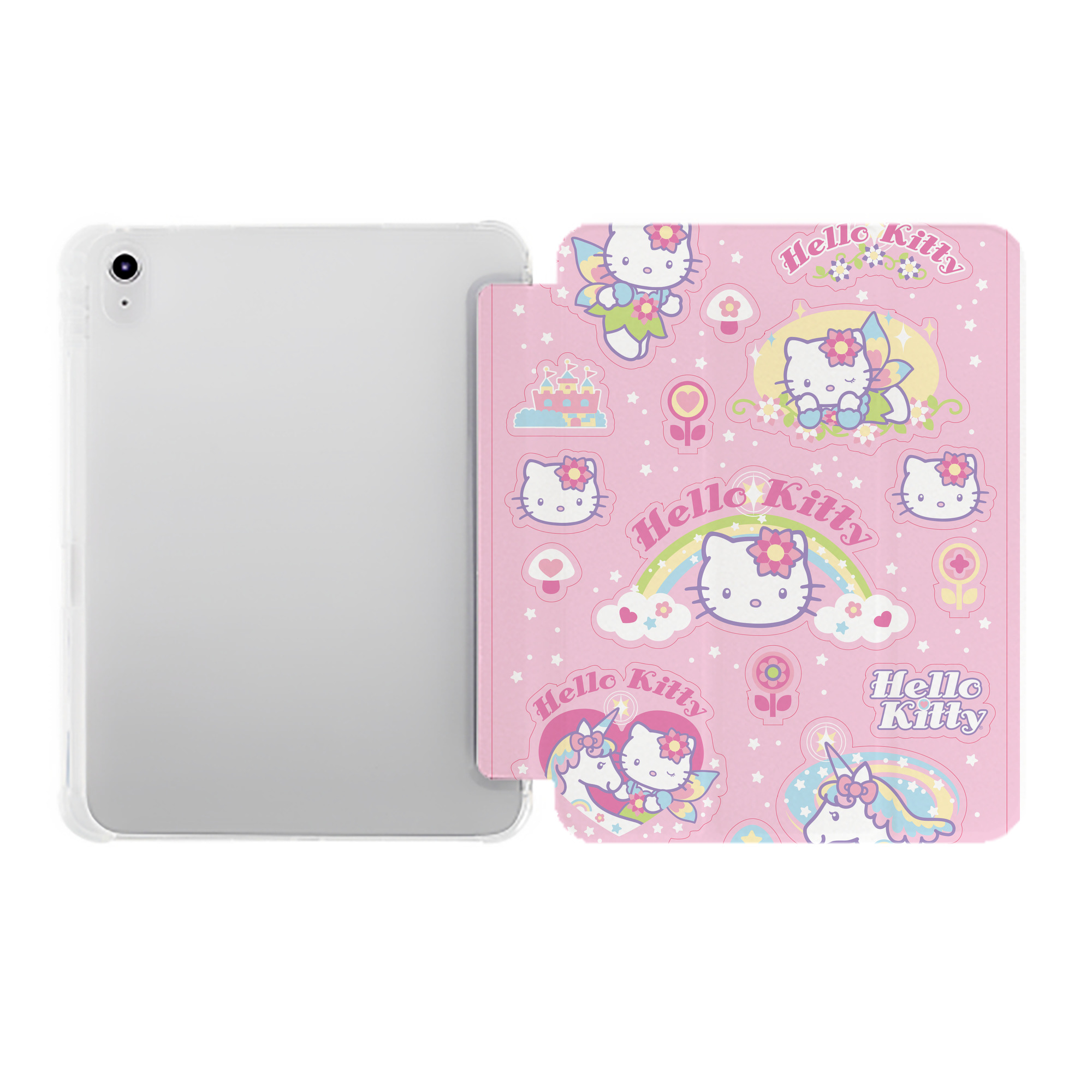 （画像用） Hello Kitty ハローキティ IPad ケース ペン収納付き 三つ折りスタンド PUレザー×シリコン 対応機種9.5/10.5/10.9インチ